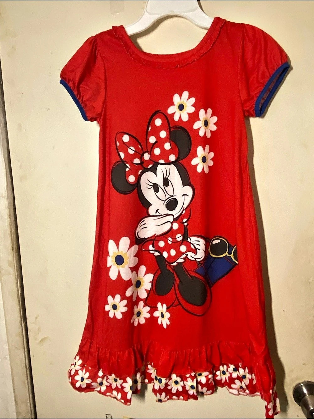 Kids Minnie Mouse Floral Dress in Red